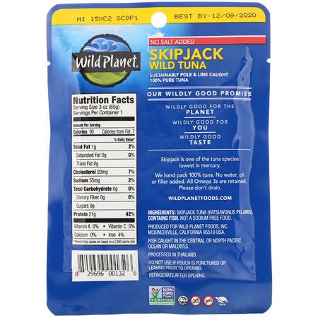 金槍魚, 海鮮: Wild Planet, Skipjack Wild Tuna, 3 oz (85 g)