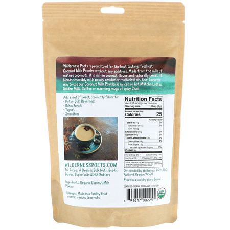 牛奶, 椰子汁: Wilderness Poets, Coconut Milk Powder, 8 oz (226.8 g)