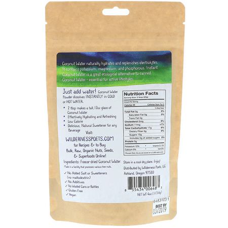 牛奶, 椰子汁: Wilderness Poets, Instant Coconut Water Powder, Freeze Dried, 4 oz (113.4 g)