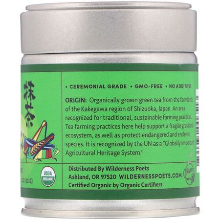 Matcha Tea: Wilderness Poets, Organic Ceremonial Matcha, 1 oz (22 g)