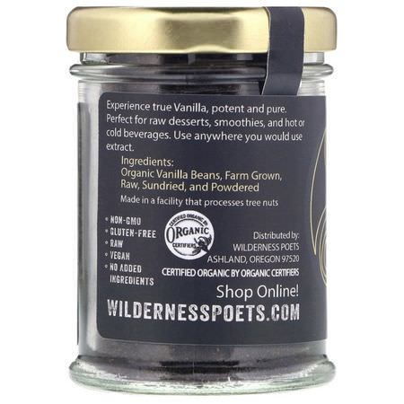 香草, 香料: Wilderness Poets, Pure Vanilla Powder, Tahitian Ground Vanilla Beans, 1 oz (28 g)