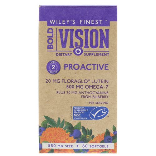 Wiley's Finest, Bold Vision, Proactive, 550 mg, 60 Softgels Review
