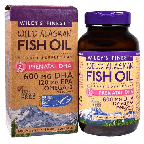 Wiley's Finest, Wild Alaskan Fish Oil, Prenatal DHA, 600 mg, 180 Fish Softgels Review