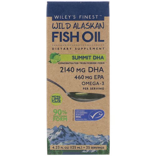 Wiley's Finest, Wild Alaskan Fish Oil, Summit DHA, Natural Lime Flavor, 4.23 fl oz (125 ml) Review