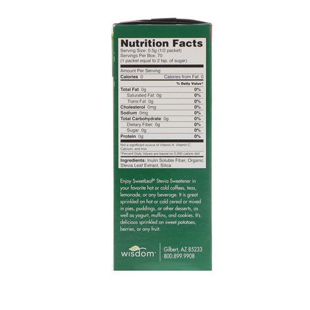 甜葉菊, 甜味劑: Wisdom Natural, SweetLeaf, Natural Stevia Sweetener, 35 Packets, 1.25 oz