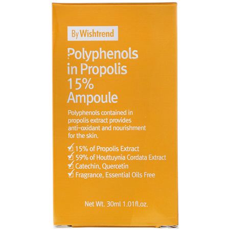 血清, K美容治療: Wishtrend, Polyphenols in Propolis 15% Ampoule, 1.01 fl oz (30 ml)