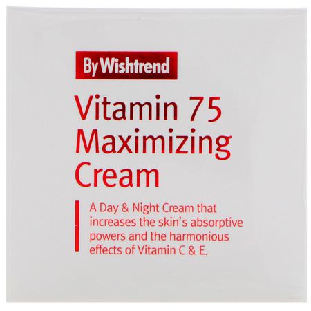 K-美容保濕霜, 乳霜: Wishtrend, Vitamin 75 Maximizing Cream, 1.76 oz