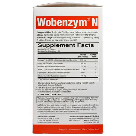 關節, 骨骼: Wobenzym N, Joint Health, 400 Enteric-Coated Tablets