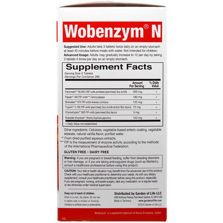 關節, 骨骼: Wobenzym N, Joint Health, 800 Enteric-Coated Tablets