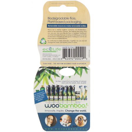 牙線, 口腔護理: Woobamboo, Eco-Awesome Floss, Biodegradable Silk, Natural Mint, 37 m
