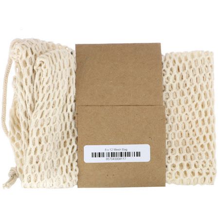 購物袋: Wowe, Certified Organic Cotton Mesh Bag, 1 Bag, 8 in x 12 in