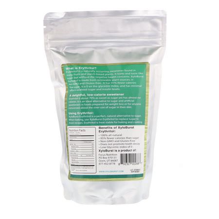 赤蘚糖醇, 甜味劑: Xyloburst, All-Natural Erythritol Sweetener, Low Calorie Sweetener, 1 lb. (454 g)