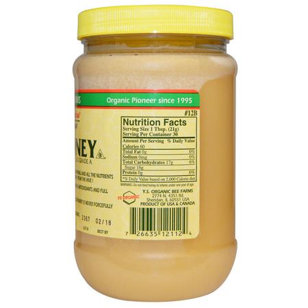 蜂蜜甜甜餅: Y.S. Eco Bee Farms, Raw Honey, U.S. Grade A, 22.0 oz (623 g)