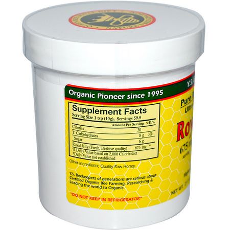 蜂王漿, 蜂產品: Y.S. Eco Bee Farms, Royal Jelly, in Honey, 675 mg, 1.3 lbs (595 g)