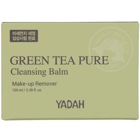 濕巾, 卸妝水: Yadah, Green Tea Pure Cleansing Balm, 3.38 fl oz (100 ml)