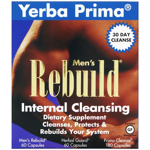 Yerba Prima, Men's Rebuild Internal Cleansing, 3 Part Program, 3 Bottles Review