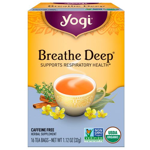 Yogi Tea, Organic, Breathe Deep, Caffeine Free, 16 Tea Bags, 1.12 oz (32 g) Review