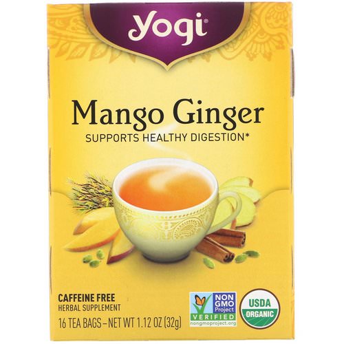 Yogi Tea, Organic Mango Ginger, Caffeine Free, 16 Tea Bags, 1.12 oz (32 g) Review