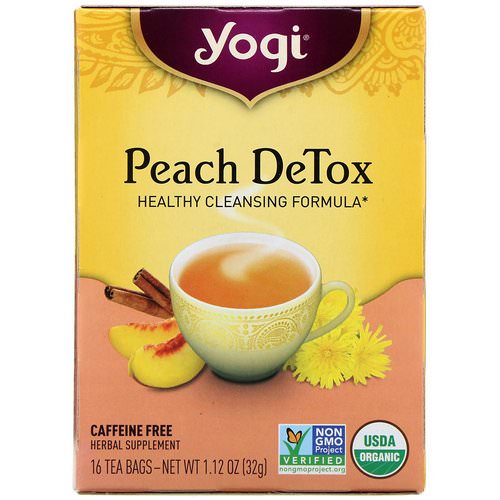 Yogi Tea, Peach DeTox, Caffeine Free, 16 Tea Bags, 1.12 oz (32 g) Review