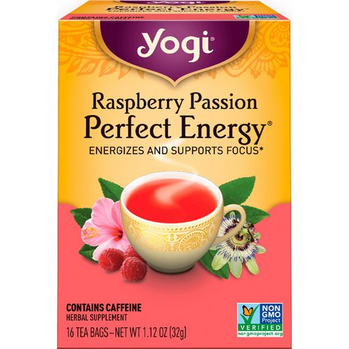 Yogi Tea, Raspberry Passion, Perfect Energy, 16 Tea Bags, 1.12 oz (32 g) Review