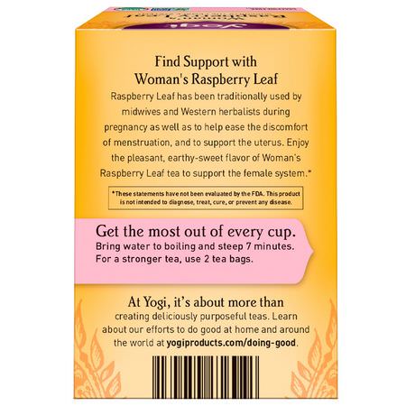 藥用茶, 涼茶: Yogi Tea, Woman's Raspberry Leaf, Caffeine Free, 16 Tea Bags, 1.02 oz (29 g)