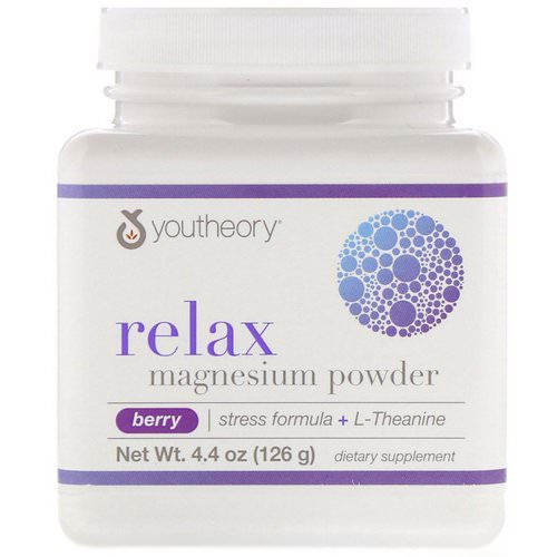 Youtheory, Relax, Magnesium Powder, Stress Formula + L-Theanine, Berry, 4.4 oz (126 g) Review