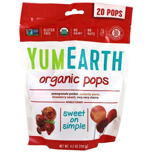 YumEarth, Organic Pops, Assorted Flavors, 20 Pops, 4.2 oz (119.1 g) Review