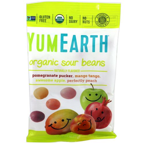 YumEarth, Organic Sour Beans, 12 Packs, 2.5 oz (71 g) Each Review