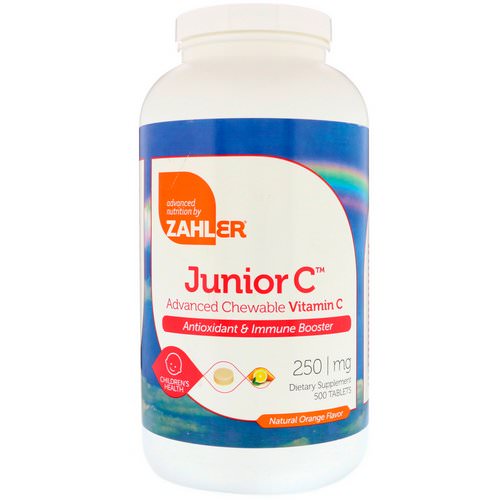 Zahler, Junior C, Advanced Chewable Vitamin C, Natural Orange Flavor, 250 mg, 500 Tablets Review