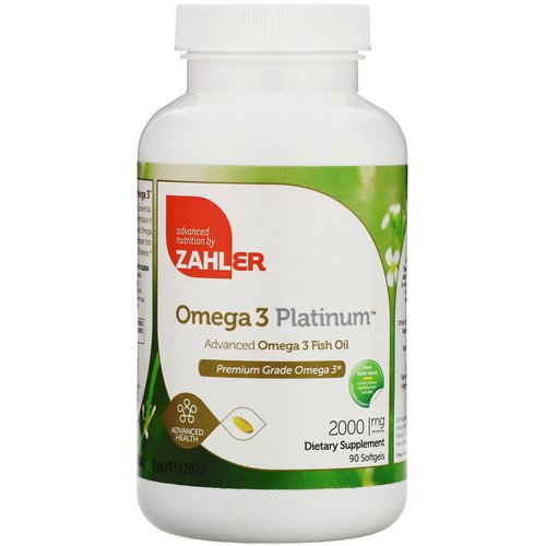 Zahler, Omega 3 Platinum, Advanced Omega 3 Fish Oil, 2,000 mg, 90 Softgels Review