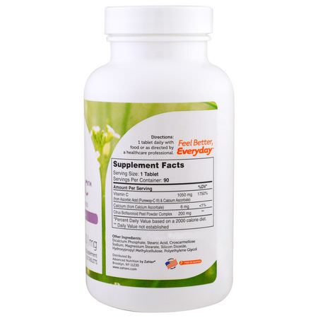 流感, 咳嗽: Zahler, PureWay C, Advanced Vitamin C, 1,000 mg, 90 Tablets
