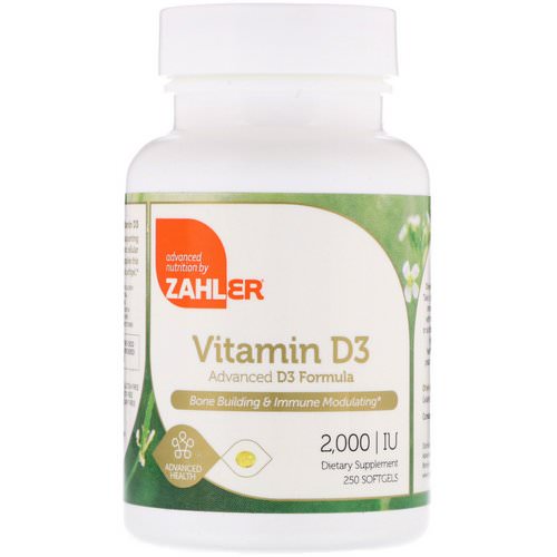 Zahler, Vitamin D3, Advanced D3 Formula, 2,000 IU, 250 Softgels Review