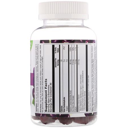 流感, 咳嗽: Zand, Elderberry Zinc Gummies with Vitamin C, 60 Gummies