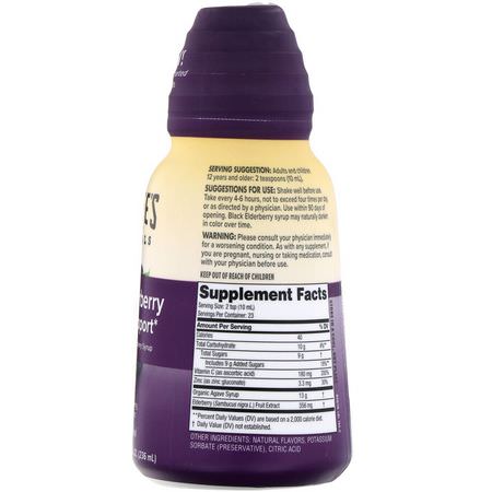 流感, 咳嗽: Zarbee's, Black Elderberry Immune Support, 8 fl oz (236 ml)