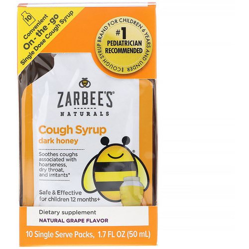 Zarbee's, Children's Cough Syrup with Dark Honey, On-the-Go, Natural Grape Flavor, 10 Single Serve Packs, 1.7 fl oz (50 ml) Review