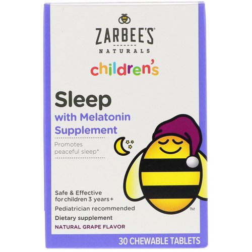 Zarbee's, Children's, Sleep with Melatonin Supplement, Natural Grape, 30 Chewable Tablets Review