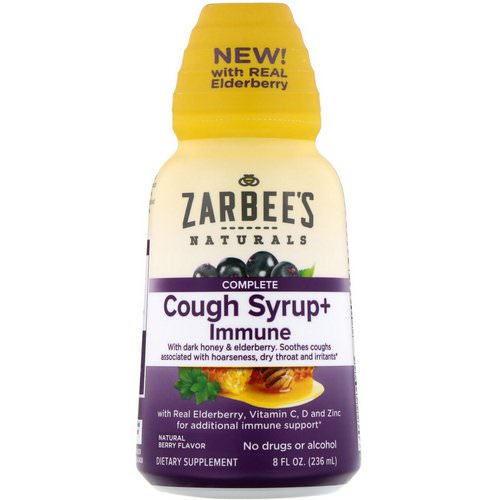 Zarbee's, Complete Cough Syrup + Immune, Natural Berry, 8 fl oz (236 ml) Review