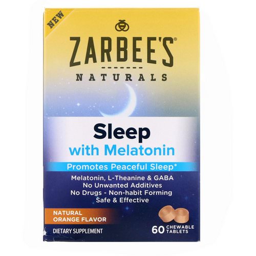 Zarbee's, Sleep with Melatonin, Natural Orange, 60 Chewable Tablets Review