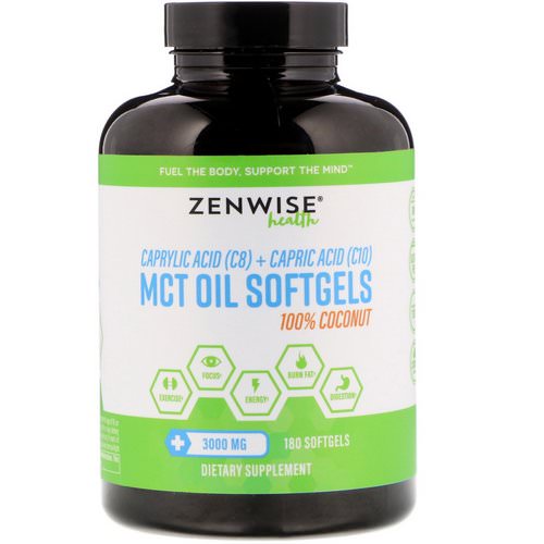 Zenwise Health, 100% Coconut MCT Oil, 3000 mg, 180 Softgels Review
