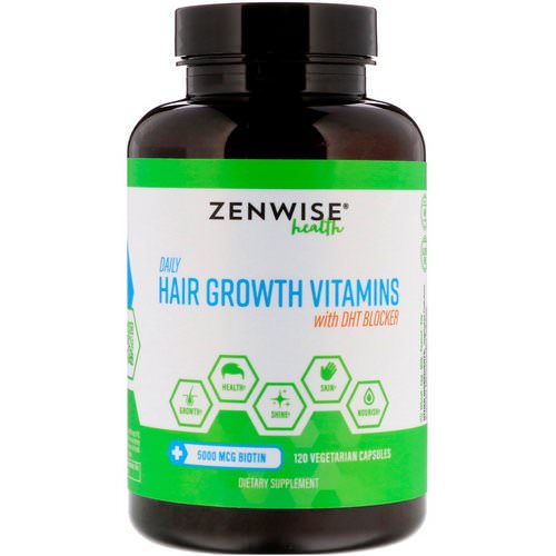 Zenwise Health, Daily Hair Growth Vitamins with DHT Blocker, 120 Vegetarian Capsules Review