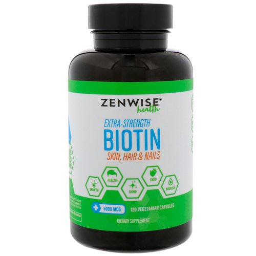 Zenwise Health, Extra-Strength Biotin, 5000 mcg, 120 Vegetarian Capsules Review