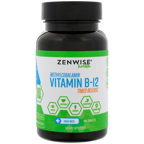 Zenwise Health, Methylcobalamin, Vitamin B-12, Timed Release, 1000 mcg, 160 Tablets Review