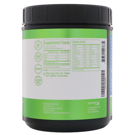 膠原蛋白補充劑, 關節: Zenwise Health, Pure Hydrolyzed Collagen Peptides, Grass-Fed Bovine, Unflavored, 1.25 lbs (567 g)