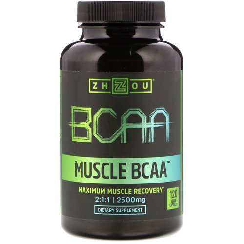 Zhou Nutrition, Muscle BCAA, Maximum Muscle Recovery, 2500 mg, 120 Veggie Capsules Review