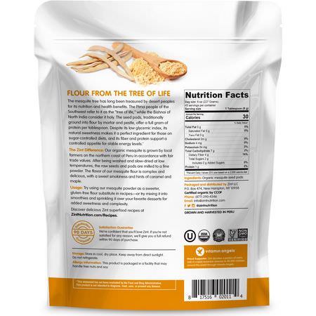豆科灌木, 超級食物: Zint, Mesquite Raw Organic Powder, 8 oz (227 g)