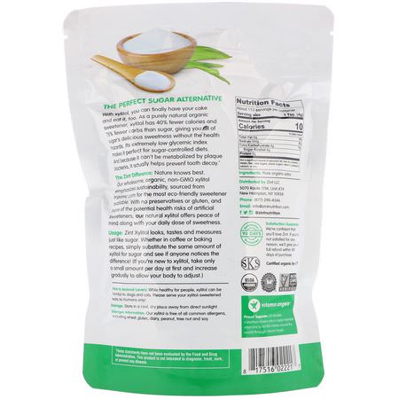 木糖醇, 甜味劑: Zint, Organic Xylitol, Nature's Sweetener, 16 oz (454 g)