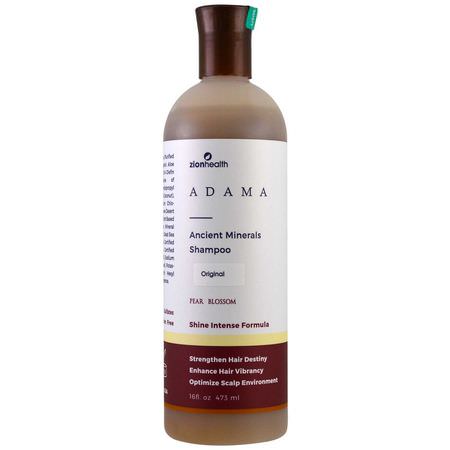 洗髮, 護髮: Zion Health, Adama, Ancient Minerals Shampoo, Original, Pear Blossom, 16 fl oz (473 ml)