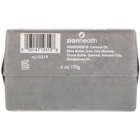 香皂, 淋浴: Zion Health, Ancient Clay Soap, Sandalwood, 6 oz (170 g)