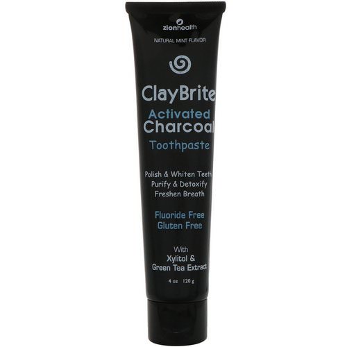 Zion Health, ClayBrite, Activated Charcoal Toothpaste, Natural Mint Flavor, 4 oz (120 g) Review