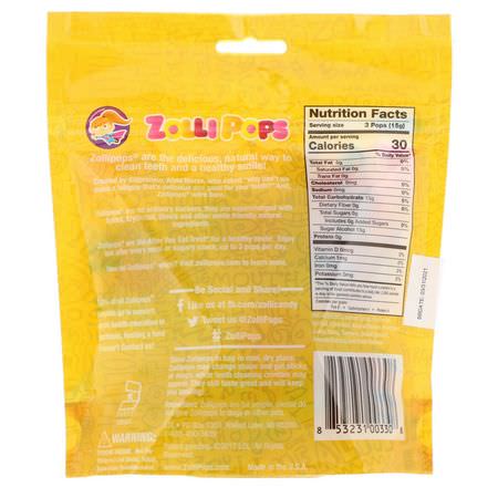 錠劑, 薄荷糖: Zollipops, The Clean Teeth Pops, Orange, 15 ZolliPops, 3.1 oz